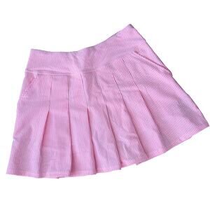 Lily Pulitzer Luxletic Pink White Striped Tennis Pickle Ball Skirt Size 4